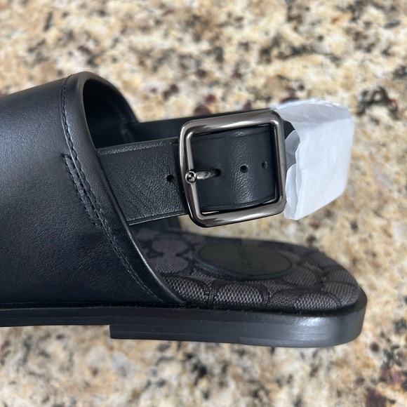 NIB Mens Coach Black 2 Strap sandals. Size 11 - Picture 4 of 9